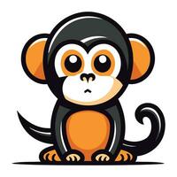 fofa desenho animado macaco isolado em uma branco fundo. vetor ilustração.