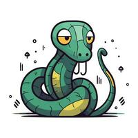 fofa desenho animado serpente. vetor ilustração. isolado em branco fundo.