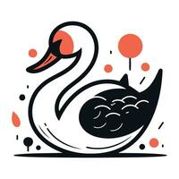 cisne. mão desenhado vetor ilustração dentro rabisco estilo.