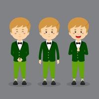 personagem da irlanda com várias expressões vetor