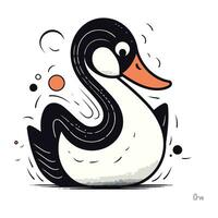 vetor ilustração do uma fofa desenho animado cisne. isolado em branco fundo.