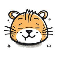 fofa tigre face ícone. vetor ilustração isolado em branco fundo.