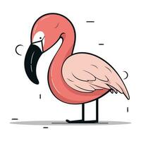 flamingo desenho animado personagem. vetor ilustração dentro rabisco estilo