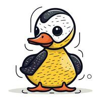 desenho animado Pato isolado em branco fundo. vetor ilustração do fofa desenho animado pato.