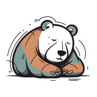 polar Urso dormindo. fofa desenho animado personagem. vetor ilustração.