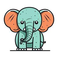 fofa desenho animado elefante. vetor ilustração isolado em uma branco fundo.