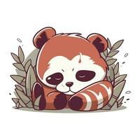fofa panda Urso dormindo. vetor ilustração dentro desenho animado estilo.
