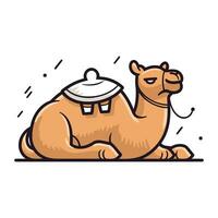 camelo. vetor ilustração do uma camelo dentro desenho animado estilo em uma branco fundo.