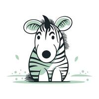 zebra. vetor ilustração do uma fofa desenho animado zebra em uma branco fundo.