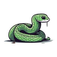 verde serpente em uma branco fundo. vetor ilustração do uma serpente.