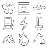 conjunto de ícones de ecologia vetor