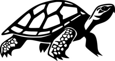 tartaruga - Preto e branco isolado ícone - vetor ilustração