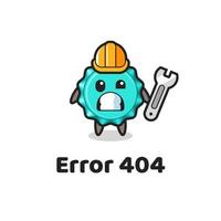 erro 404 com o mascote da tampa de garrafa fofa vetor
