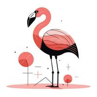 flamingo em uma branco fundo. vetor ilustração dentro plano estilo.