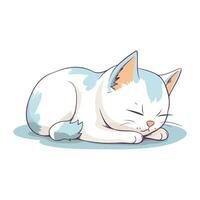 ilustração do uma dormindo gato em uma branco fundo. vetor ilustração