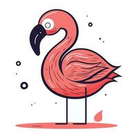 flamingo. vetor ilustração dentro desenho animado estilo. isolado em branco fundo.