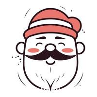 vetor ilustração do santa claus face dentro chapéu e bigode.