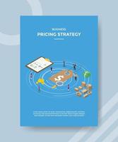 estratégia de preços de negócios pessoas que estão em torno da etiqueta de preço vetor
