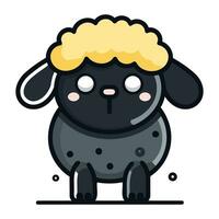 fofa ovelha vetor ilustração. fofa ovelha animal desenho animado personagem.