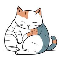 vetor ilustração do uma gato sentado em uma branco fundo. isolado.