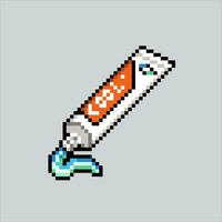 pixel arte ilustração pasta de dentes. pixelizada dente colar. pasta de dentes pixelizada para a pixel arte jogos e ícone para local na rede Internet e vídeo jogo. velho escola retrô. vetor