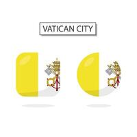 bandeira do Vaticano cidade 2 formas ícone 3d desenho animado estilo. vetor