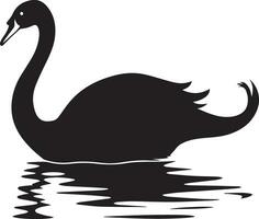 cisne vetor silhueta ilustração Preto cor