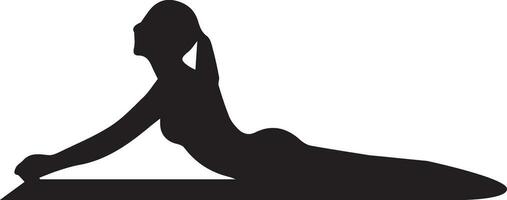 mulher ioga pose vetor silhueta ilustração