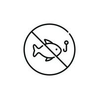 não pescaria linha ícone símbolo isolado em branco fundo vetor