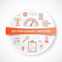 Indicador chave de desempenho kpi com conceito de ícone vetor
