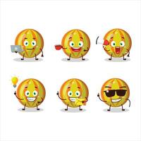 amarelo doce desenho animado personagem com vários tipos do o negócio emoticons vetor