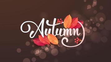 layout de fundo de banner de outono decorado com folhas vetor