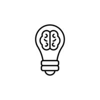 cérebro dentro luminária esboço vetor ícone. vetor ilustração para rede sites, aplicativos, projeto, faixas e de outros finalidades