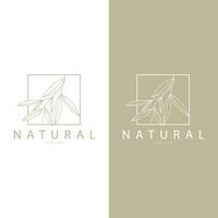 minimalista feminino botânico flor beleza linha plantar logotipo, Projeto vetor ilustração