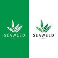 algas marinhas logotipo projeto, embaixo da agua plantar Projeto ilustrações, cosméticos e Comida ingrediente vetor