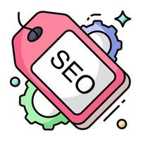 ícone de download premium da tag seo vetor