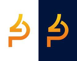 carta p7 moderno monograma logotipo Projeto modelo vetor