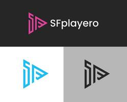 criativo sf com jogar ícone o negócio monograma logotipo Projeto modelo vetor