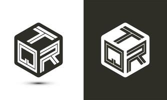 tqr carta logotipo Projeto com ilustrador cubo logotipo, vetor logotipo moderno alfabeto Fonte sobreposição estilo.