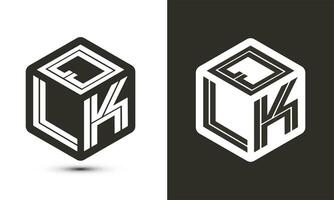 ql carta logotipo Projeto com ilustrador cubo logotipo, vetor logotipo moderno alfabeto Fonte sobreposição estilo.