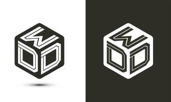 wdd carta logotipo Projeto com ilustrador cubo logotipo, vetor logotipo moderno alfabeto Fonte sobreposição estilo.