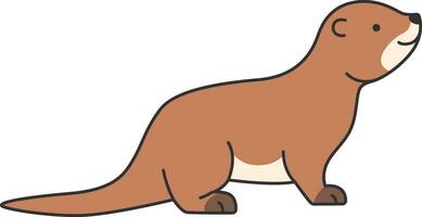fofa lontra animal desenho animado ícone vetor ilustração Projeto gráfico plano estilo