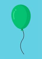ilustração vetorial de balão verde voando no céu vetor
