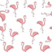 fundo de animais rosa flamingos exóticos vetor