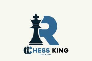 vetor iniciais carta r com xadrez rei criativo geométrico moderno logotipo Projeto.