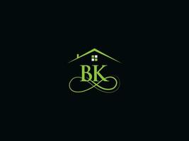 minimalista bk construção logotipo ícone, colorida bk luxo real Estado logotipo ícone vetor