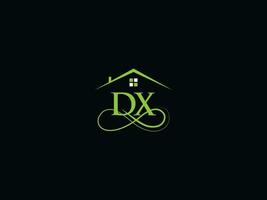 real Estado dx logotipo carta, luxo dx construção vetor logotipo ícone para você