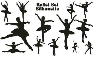 balé silhueta, bailarina silhueta ícone logotipo modelo vetor ilustração