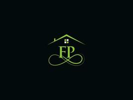real Estado fp logotipo marca, minimalista fp construção luxo casa logotipo ícone vetor