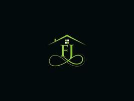real Estado fj logotipo marca, minimalista fj construção luxo casa logotipo ícone vetor